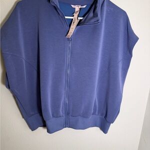 Women's Blue Zip-Up Top
